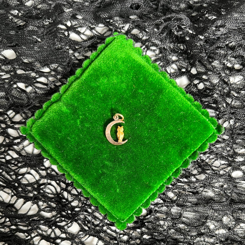 c. 1890s-1900s Owl Moon Conversion Charm
