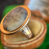 Late 19th c. 14k Gold Dendritic Agate Ring