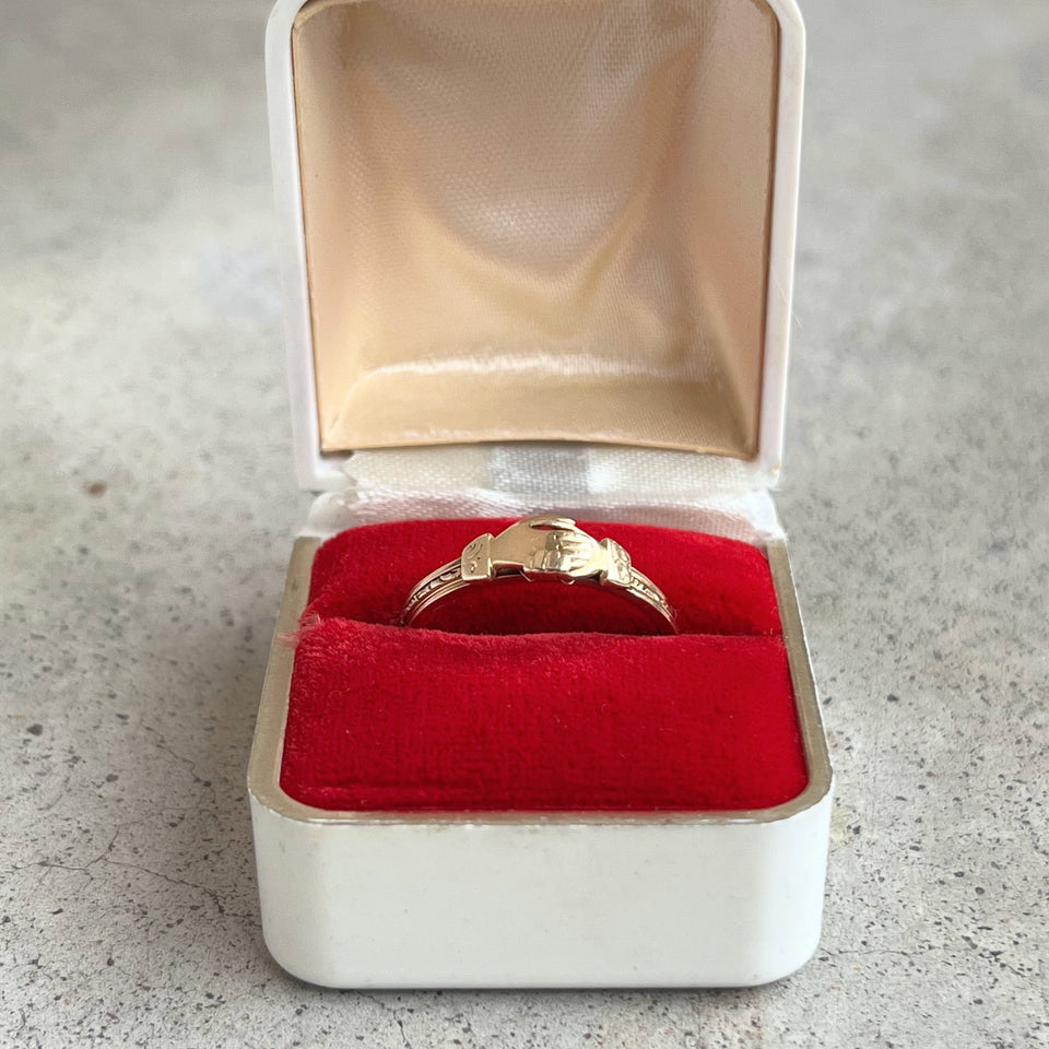 19th c. 14k Gold Fede Gimmel Ring