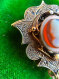 RESERVED for Jen | c. 1870s 14k Gold Hardstone Cameo Brooch + Pendant