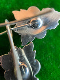 c. 1900s Sterling Silver Green Man Earrings | Converted from Cufflinks