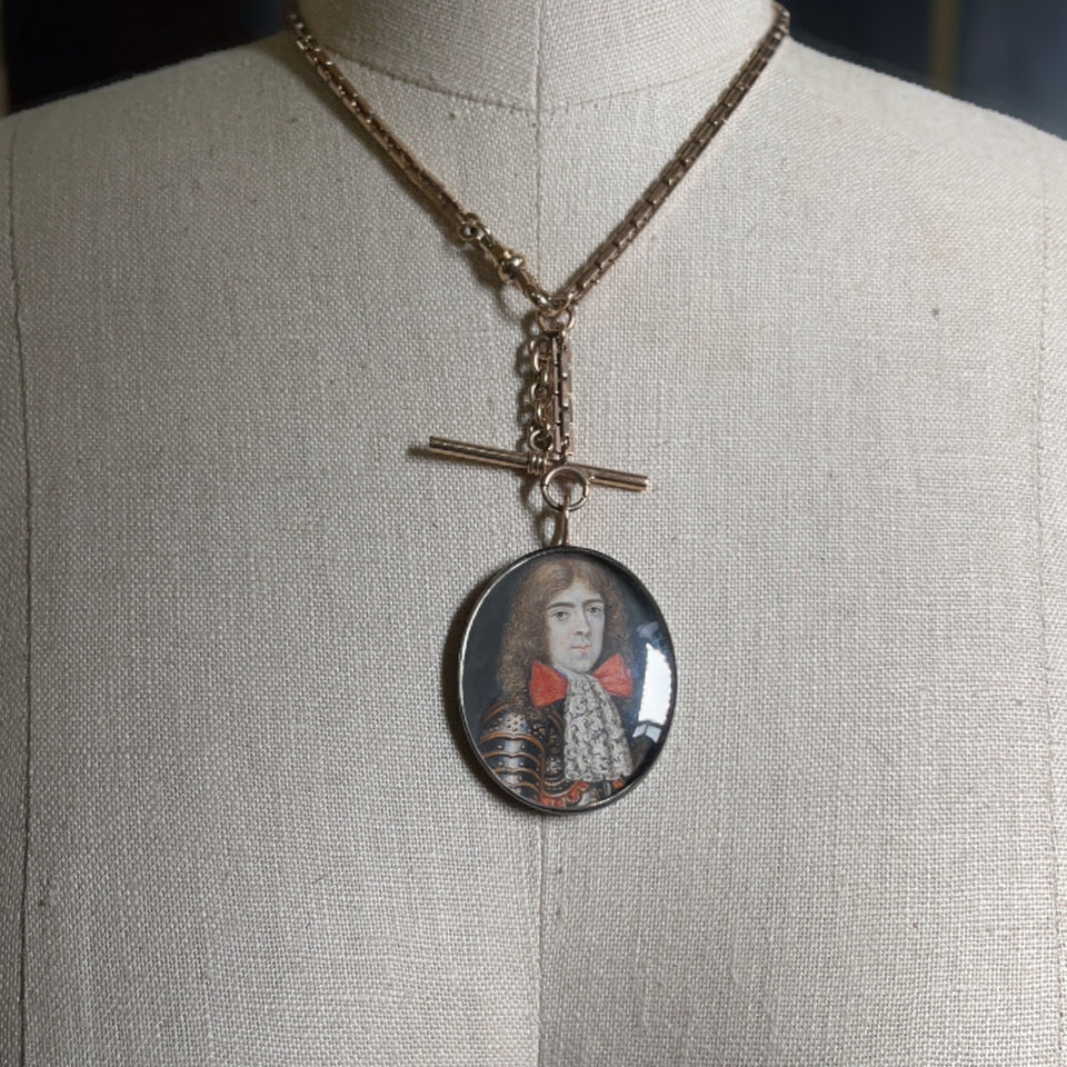 c. Late 17th - Early 18th Century Portrait Miniature Pendant