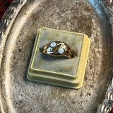 Victorian Opal Diamond Double Snake Ring