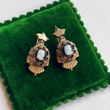 c. 1880s Gold Filled Hardstone Cameo Earrings