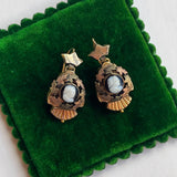 c. 1880s Gold Filled Hardstone Cameo Earrings