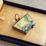 Mid-19th c. 14k Gold Enamel Locket with Hair