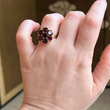 Late 19th c. 10k Gold Flat Cut Garnet Conversion Ring