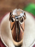 14k Gold Foil Backed Rose Cut Diamond Ring
