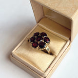 Late 19th c. 10k Gold Flat Cut Garnet Conversion Ring