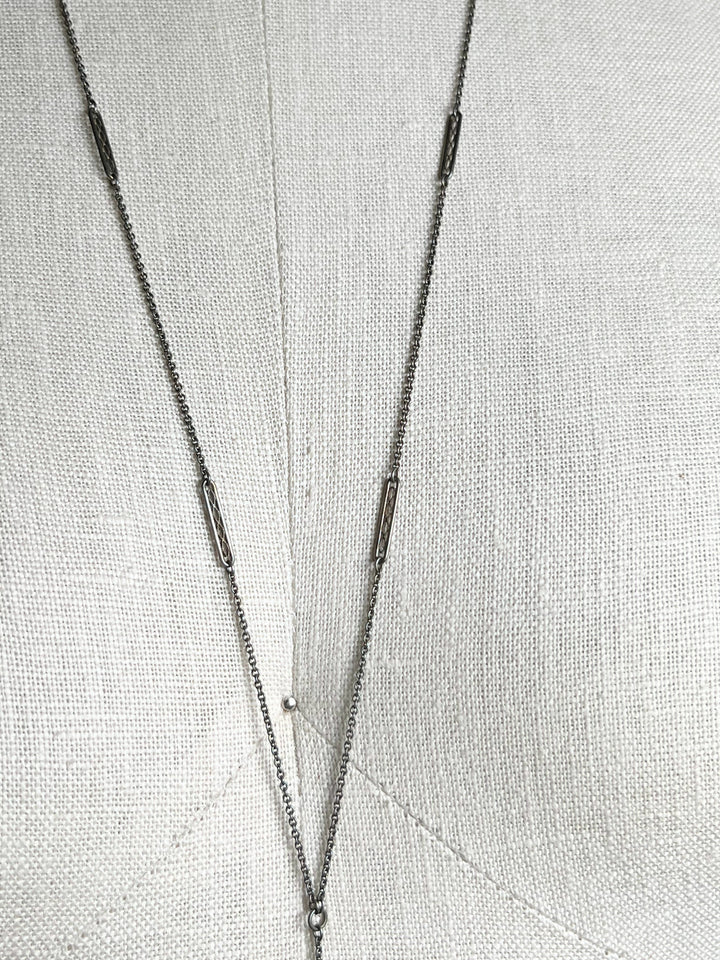 c. 1910s-1920s Sterling Silver Lorgnette + Chain