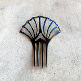 Art Deco Black Celluloid Hair Comb