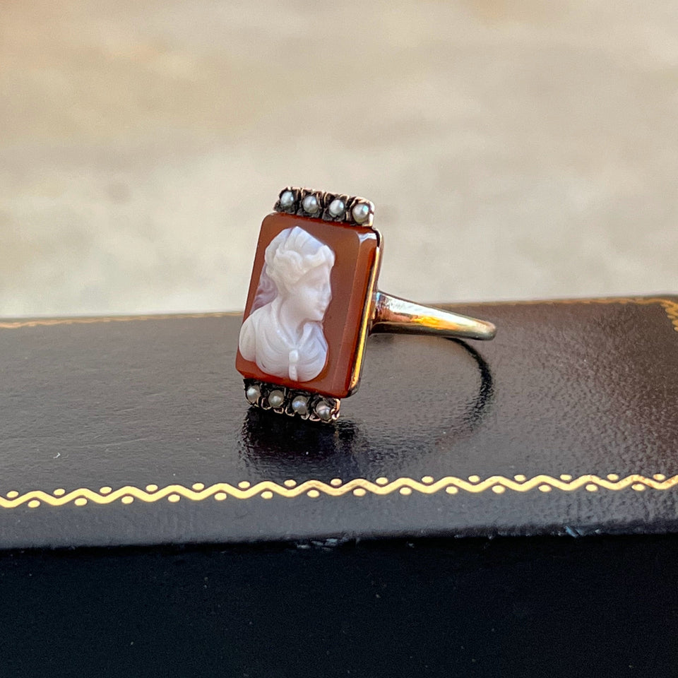 c. 1880s-1890s 10k Gold Cameo Ring