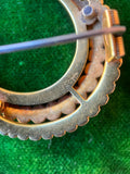 Victorian 15k Gold Pearl Crescent Moon Brooch
