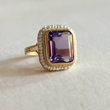 c. 1930s-1940s 14k Yellow Gold Amethyst Ring