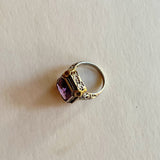 c. 1920s-1930s 14k White + Yellow Gold Amethyst Ring