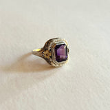 c. 1920s-1930s 10k White + Yellow Gold Amethyst Ring