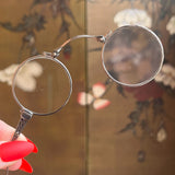 c. 1910s-1920s Sterling Silver Lorgnette + Chain