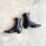 c. 1910s Black Lace Up Boots | Approx Sz 8