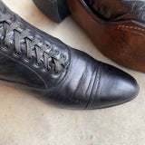 c. 1910s Black Lace Up Boots | Approx Sz 8