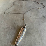 c. 1910s Sterling Silver Perfume Bottle Necklace