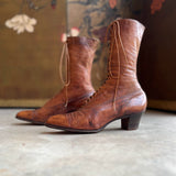 c. 1910s Brown Lace Up Boots | Approx Sz 9