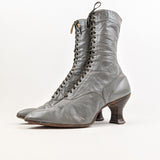 1920s Grey Lace Up Louis Heel Boots | Approx Size 7