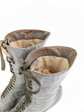 1920s Grey Lace Up Louis Heel Boots | Approx Size 7