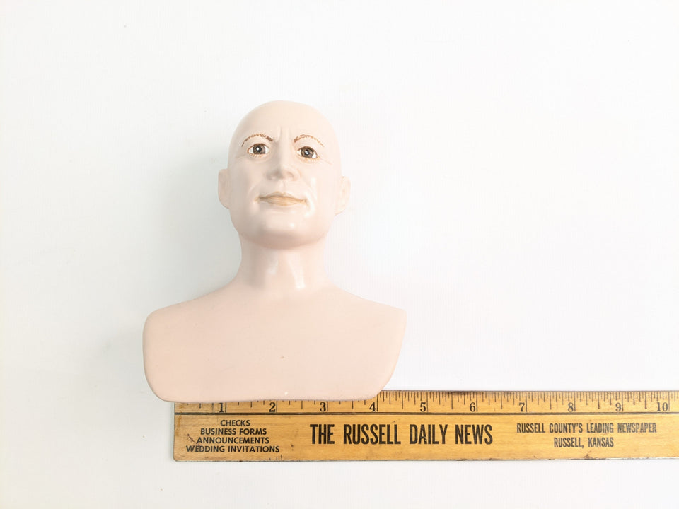 Vintage Porcelain Male Doll Bust