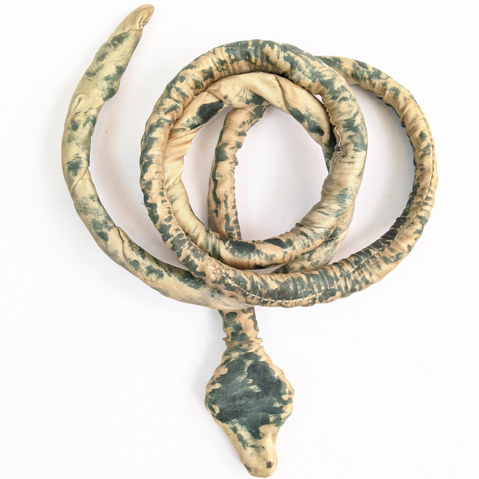 Antique Hand Painted Silk Snake