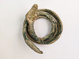 Antique Hand Painted Silk Snake