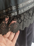 Victorian Black Maternity Blouse with Lace Trim