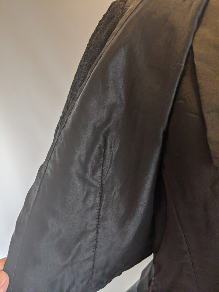 Edwardian Black Brocade Bolero | XS - Small