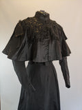 Victorian Black Silk Beaded Capelet