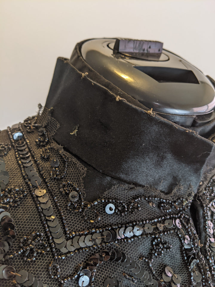 Victorian Black Silk Beaded Capelet