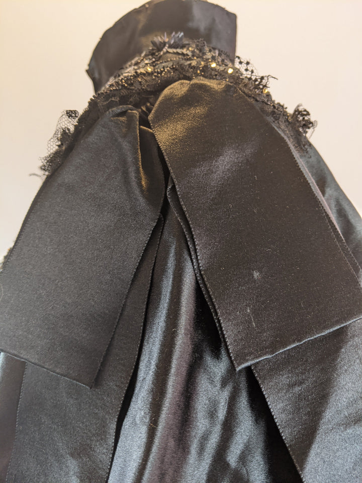 Victorian Black Silk Beaded Capelet