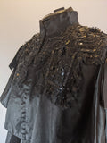 Victorian Black Silk Beaded Capelet