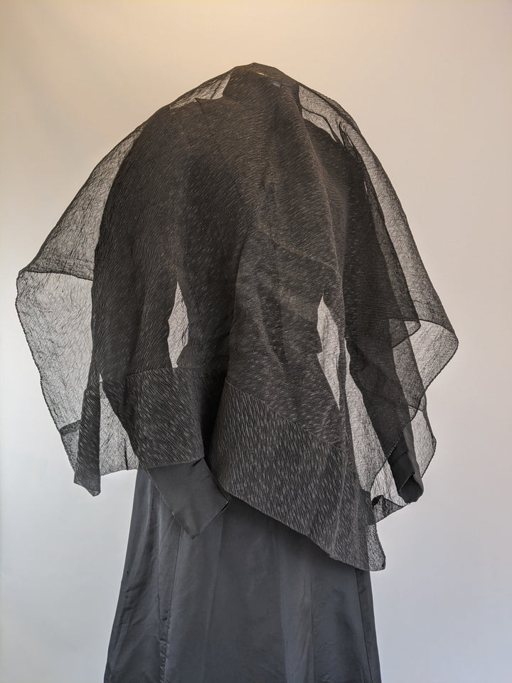 Mid-Late 19th Century Crape Mourning Veil