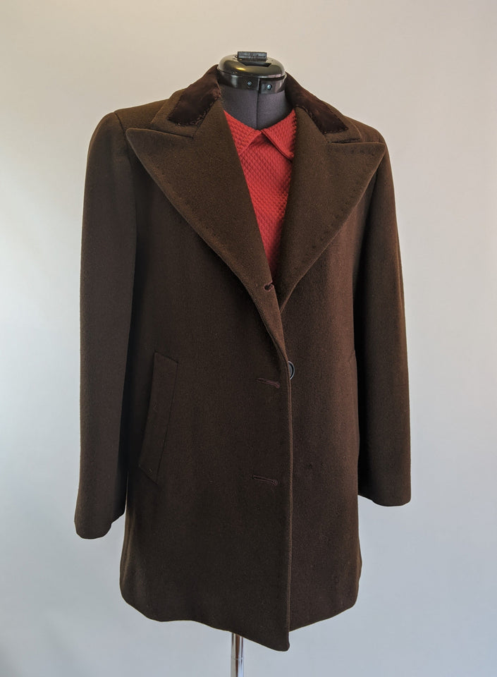 1940s Chocolate Brown Wool Coat
