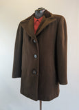 1940s Chocolate Brown Wool Coat