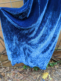 1930s Blue Velvet Bias Cut Gown | XS - S