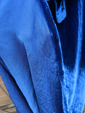 1930s Blue Velvet Bias Cut Gown | XS - S