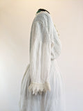 Edwardian White Cotton Lace Gown