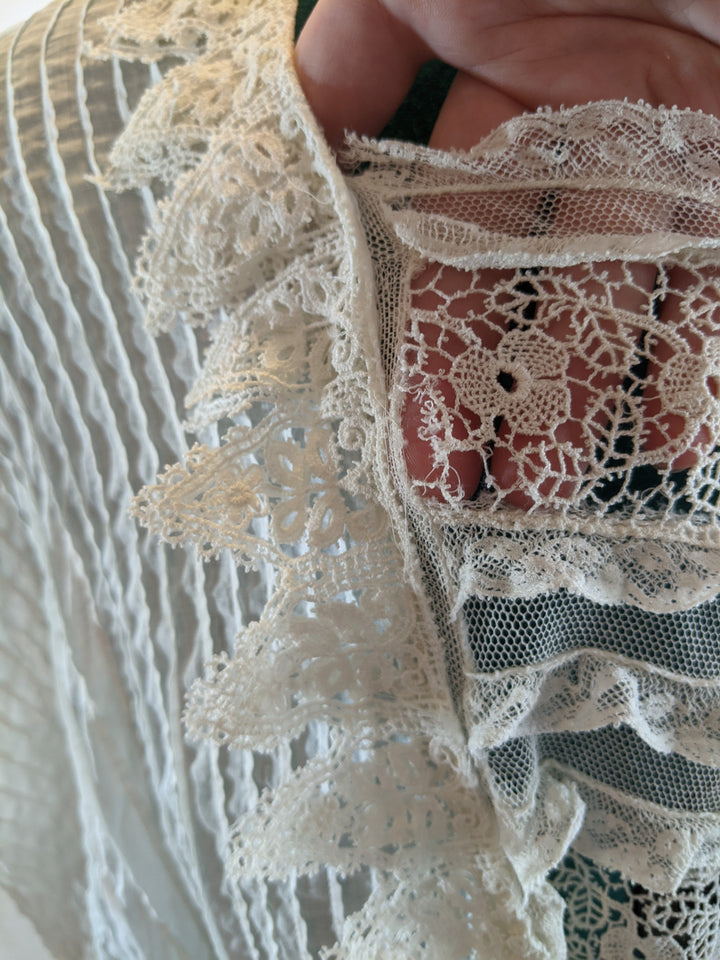 Edwardian White Cotton Lace Gown