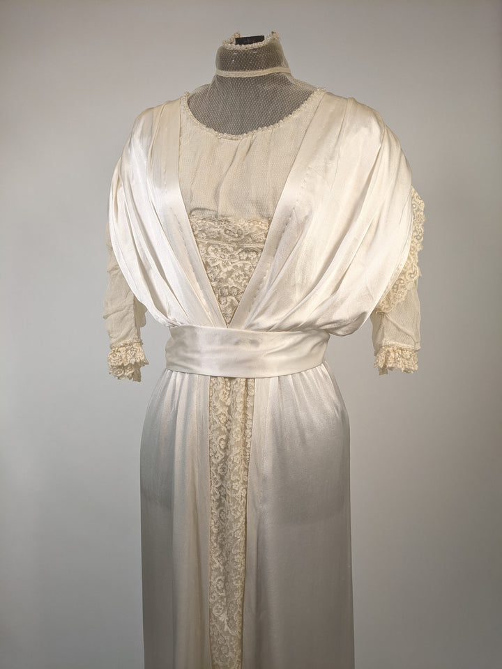 1910s Silk Lace Gown | Wedding Dress