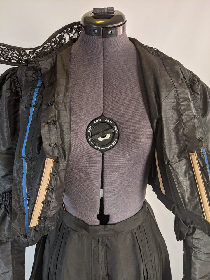 1890s Black Taffeta Bodice