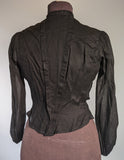 1900s Black Cotton Shirtwaist