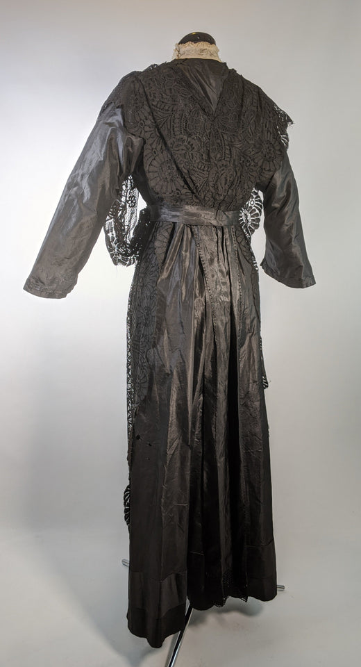 1910s Black Taffeta Gown | 28" waist