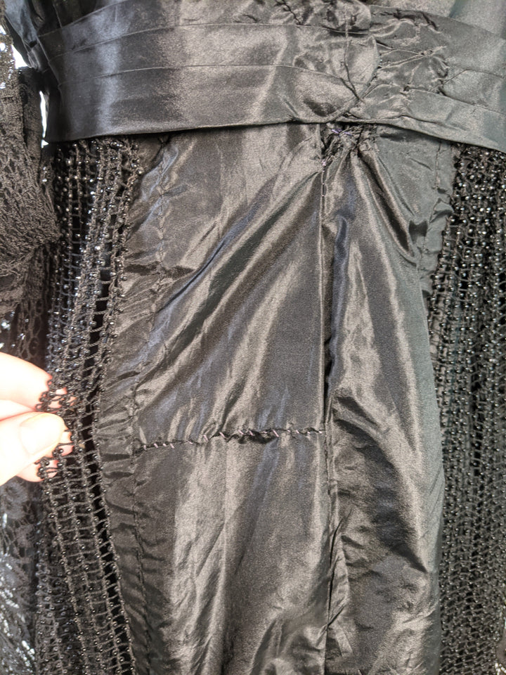 1910s Black Taffeta Gown | 28" waist