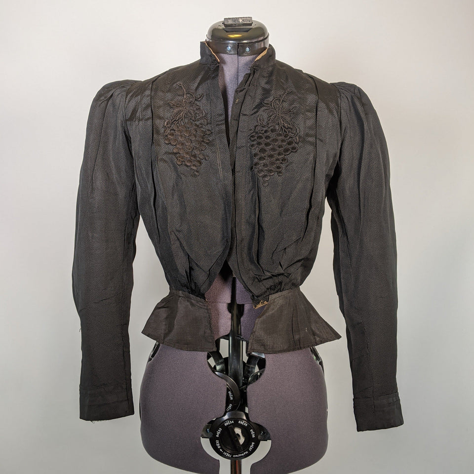 Late Victorian Mourning Bodice | Grape Motif