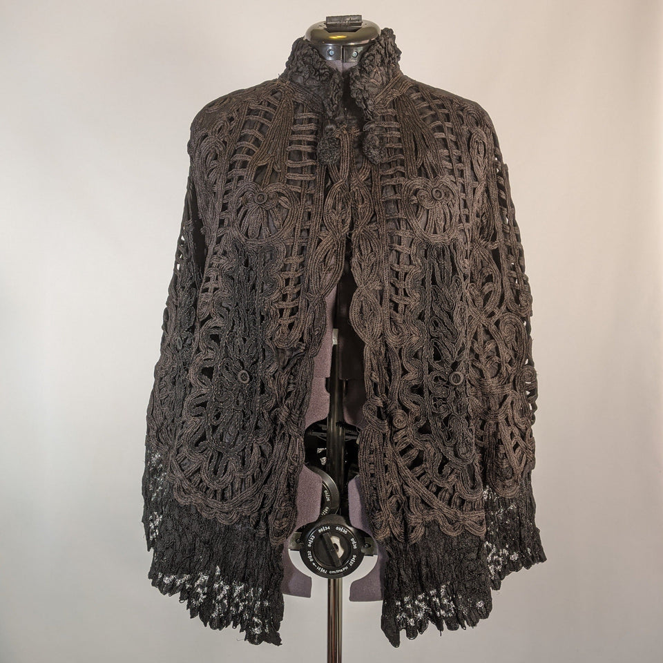 Victorian Black Tape Lace Cape